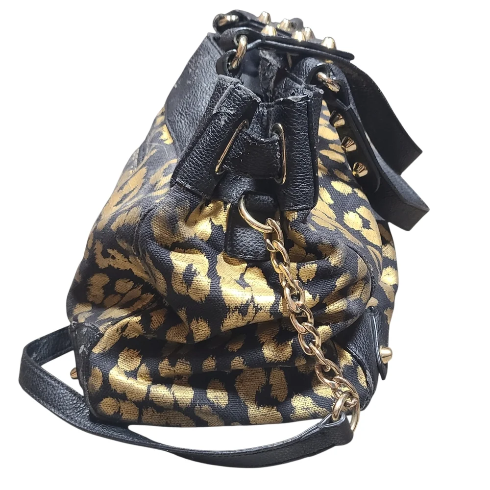 Juicy Couture Y2K Vintage Gold Leopard Daydreamer Satchel Bag